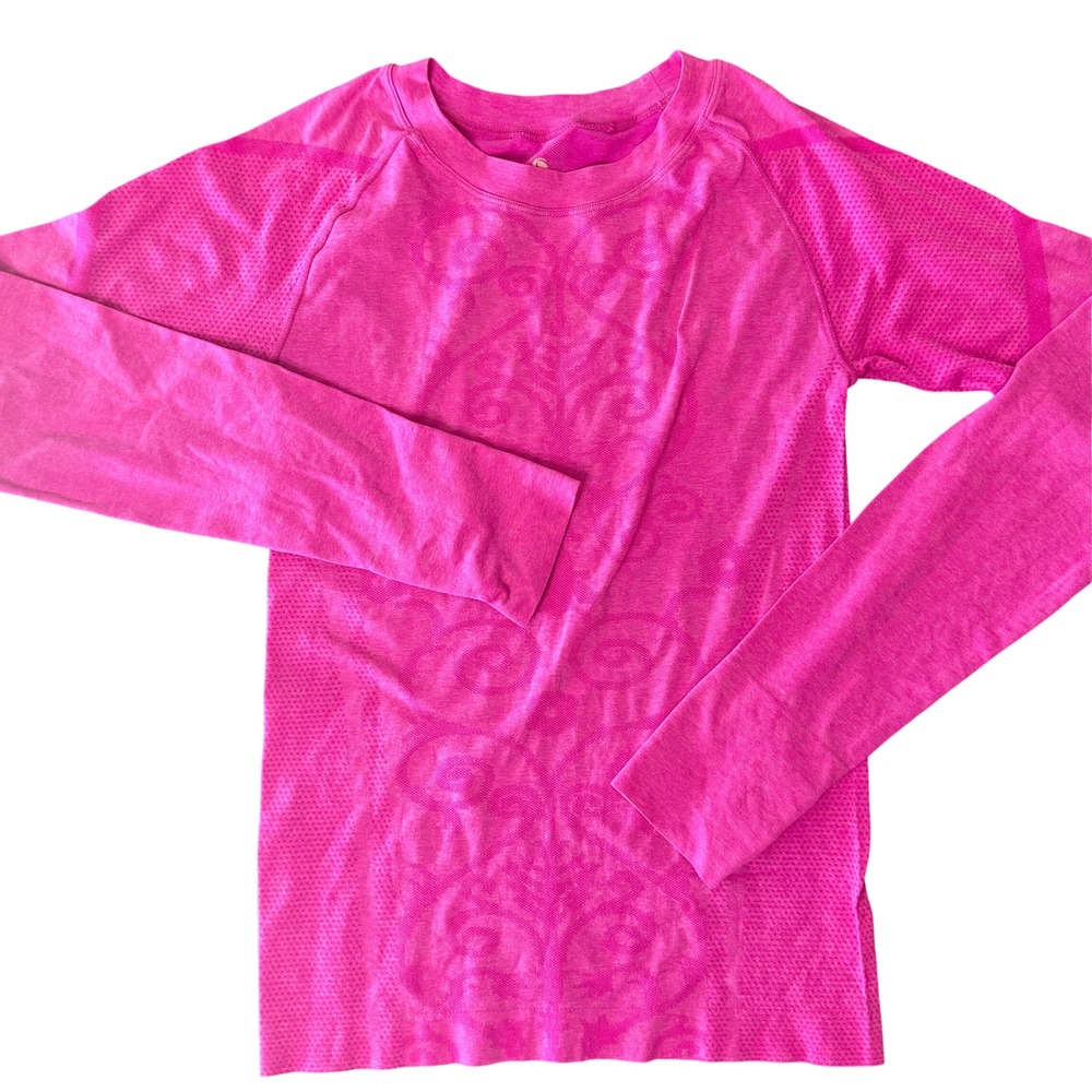 Climawear Womens S/M Pink Seamless Long Sleeve Workout Yoga Top Thumbholes